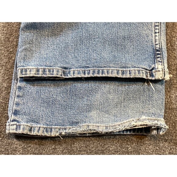 Hand Painted Cardinal  J Jill Blue Denim Jean Stretch Pant OOAK Back Left Pocket - Picture 13 of 13